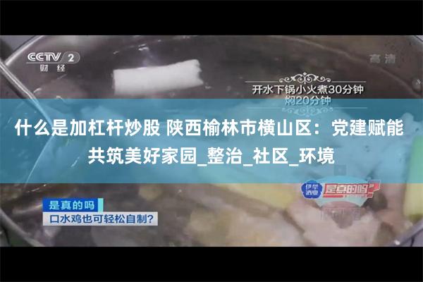 什么是加杠杆炒股 陕西榆林市横山区：党建赋能 共筑美好家园_整治_社区_环境