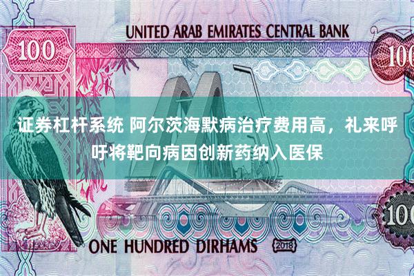 证券杠杆系统 阿尔茨海默病治疗费用高，礼来呼吁将靶向病因创新药纳入医保