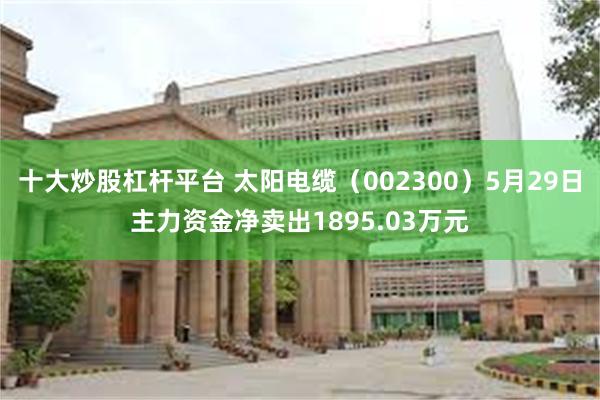 十大炒股杠杆平台 太阳电缆（002300）5月29日主力资金净卖出1895.03万元