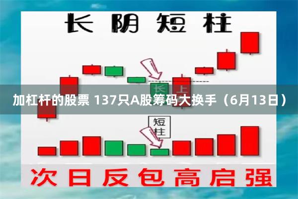 加杠杆的股票 137只A股筹码大换手（6月13日）
